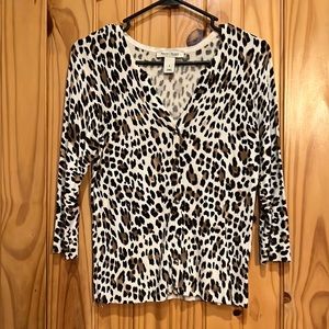Leopard print cardigan from White House Black Market